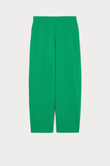 DRAVA GREEN COTTON FLEECE TROUSERS
