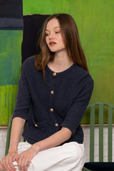 GUAPA BLACK CHANEL STYLE CARDIGAN