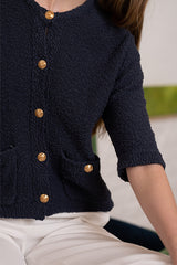 GUAPA BLACK CHANEL STYLE CARDIGAN