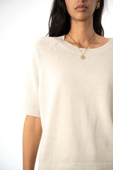 FANNY GREIGE LINEN BLEND SWEATER