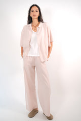 VELVET SOFT PINK LINEN BLEND SHIRT