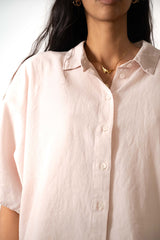 VELVET SOFT PINK LINEN BLEND SHIRT