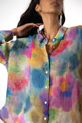 SUMMER TURQUOISE PAINTS SHIRT