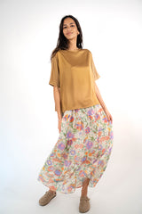 SIENNA RED FLOWERS SKIRT