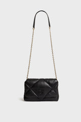 LE FANNY BLACK QUILTED CHAIN STRAP HANDBAG