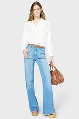ANNA FRINGED FLARED JEANS