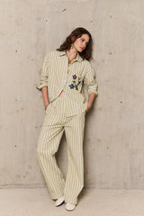 SYRUP EMBROIDERED STRIPED SHIRT