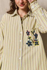 SYRUP EMBROIDERED STRIPED SHIRT