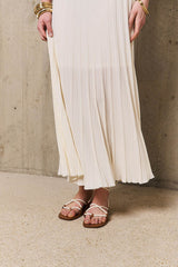 ENOLA ECRU PLEATED LONG SKIRT