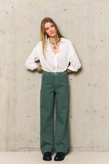 EVY KHAKI ELASTICATED TROUSERS