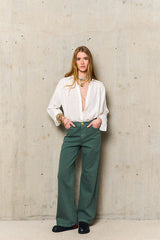 EVY KHAKI ELASTICATED TROUSERS