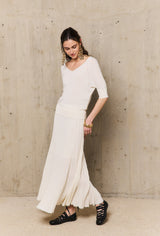 ENOLA ECRU SHORT-SLEEVED SWEATER