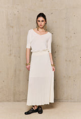 ENOLA ECRU SHORT-SLEEVED SWEATER