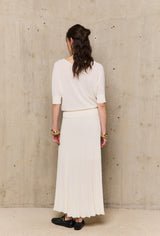 ENOLA ECRU SHORT-SLEEVED SWEATER