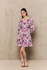 YUCATAN PINK PRINTED SHORT DRESS