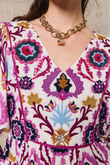 YUCATAN PINK PRINTED SHORT DRESS