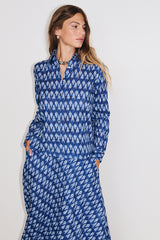 COCO IKAT STYLE PRINT LONG SLEEVE SHIRT