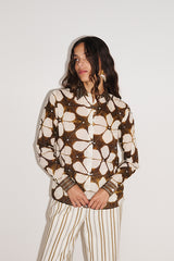 LOTUS BROWN PRINTED LONG SLEEVE SHIRT