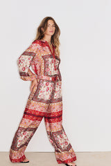ROMANCE PRINTED RED TROUSER