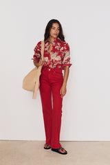 JULIETTE RED FLARED JEANS