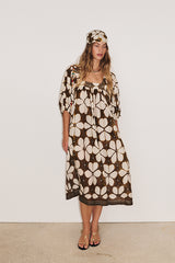 LOTUS BROWN PRINTED DRESS