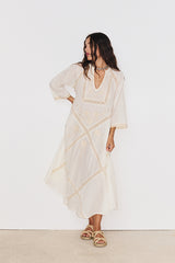CARLA EMBROIDERY INSERT LACE DRESS