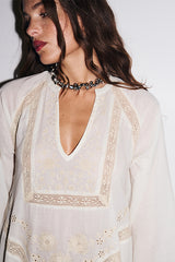 CARLA EMBROIDERY INSERT LACE DRESS