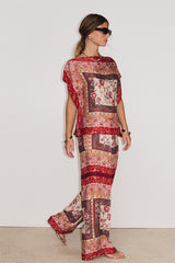 ROMANCE PRINTED RED TUNIC