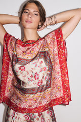 ROMANCE PRINTED RED TUNIC