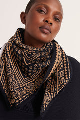 EMPEREUR BROWN TRIANGLE JACQUARD SCARF