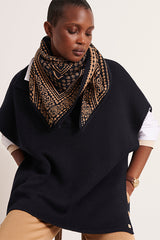 EMPEREUR BROWN TRIANGLE JACQUARD SCARF