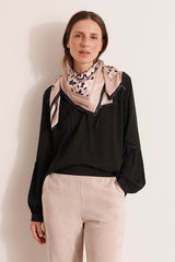 EMULSION FLORAL PRINT SQUARE SILK SCARF