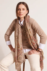 ESTHER VINTAGE FLORAL PAISLEY DRAPED SCARF