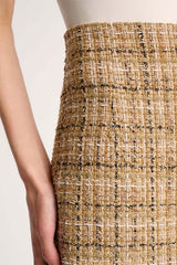 FARA BEIGE WOVEN COTTON SKIRT