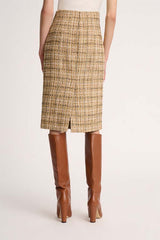 FARA BEIGE WOVEN COTTON SKIRT