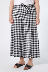 FINIRE BLACK SEERSUCKER TROUSERS