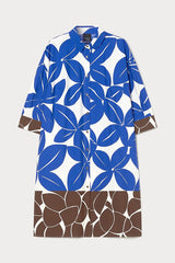 FUOCO BLUETTE PRINTED COTTON SHIRT DRESS