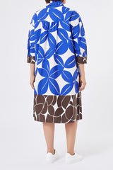 FUOCO BLUETTE PRINTED COTTON SHIRT DRESS