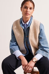 GARANCE1927 BEIGE BOILED WOOL SLEEVELESS VEST