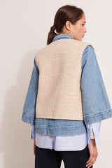 GARANCE1927 BEIGE BOILED WOOL SLEEVELESS VEST