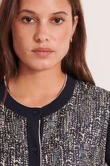 GARDOISE BI-MATERIAL PRINTED CARDIGAN