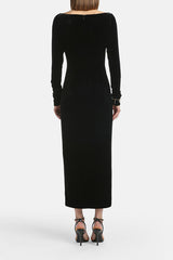 GELOSO BLACK ELEGANT MAXI DRESS