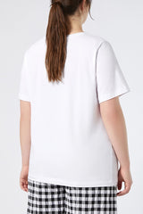 GESTO BLACK CHECKER PRINT T-SHIRT