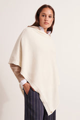 GIRLYGLAMMERINO WHITE WOOL CASHMERE CAPE
