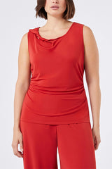 GONG RED SLEEVELESS TOP