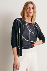 GRAPH PRINTED TWINSET CARDIGAN