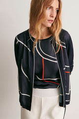 GRAPH PRINTED TWINSET CARDIGAN