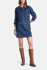 GRAZIOSA COTTON DENIM MINIDRESS