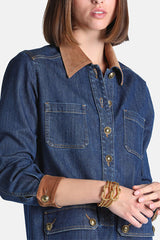 GRAZIOSA COTTON DENIM MINIDRESS