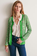 GREEN PRINTED CARDIGAN